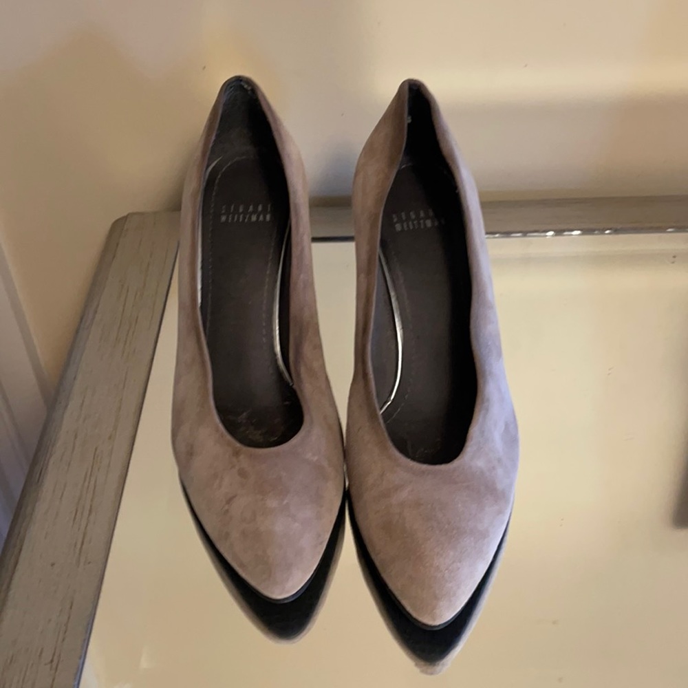 Stuart Weitzman suede wedge heels.